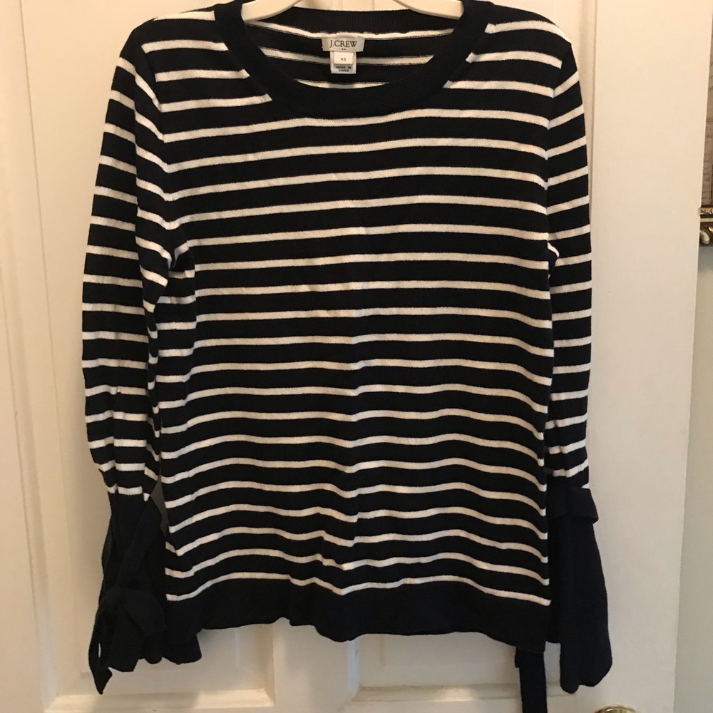 J. Crew XS Navy and White Sweater